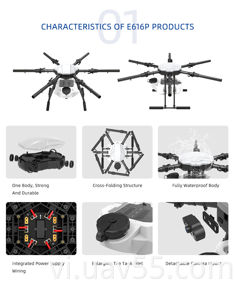 E616p Sprayer with Tank for Agricultural Drone Frame